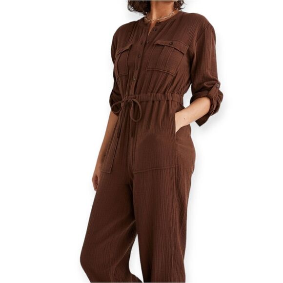 Madewell lightspun tapered leg jumpsuit size 8 - Picture 2 of 14
